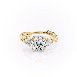 The Three Stone Twig Set With A 4.5 Carat Round Moissanite