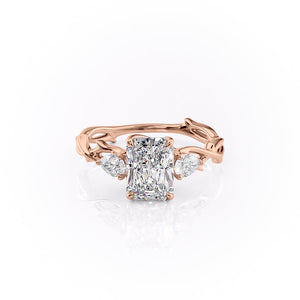 The Three Stone Twig Set With A 3.5 Carat Radiant Moissanite