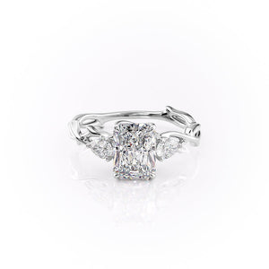 The Three Stone Twig Set With A 3.5 Carat Radiant Moissanite
