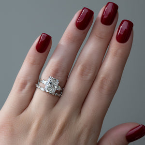 The Three Stone Twig Set With A 1.5 Carat Radiant Lab Diamond