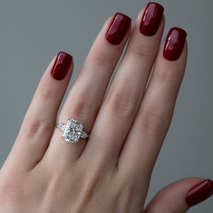 The Three Stone Twig Set With A 1.5 Carat Radiant Lab Diamond