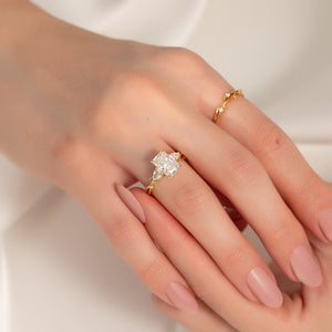 The Three Stone Twig Set With A 1 Carat Radiant Lab Diamond