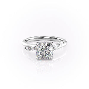 The Nova Set With A 2.5 Carat Cushion Moissanite