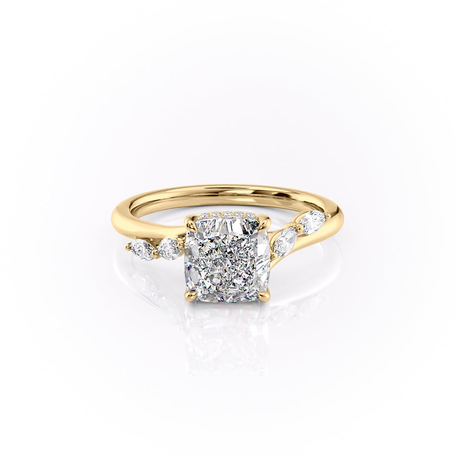 The Nova Set With A 2.5 Carat Cushion Lab Diamond
