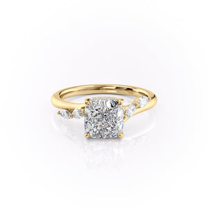 The Nova Set With A 4.5 Carat Cushion Moissanite
