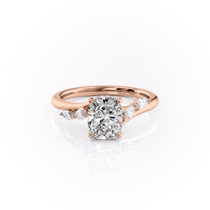 The Nova Set With A 3 Carat Elongated Cushion Moissanite