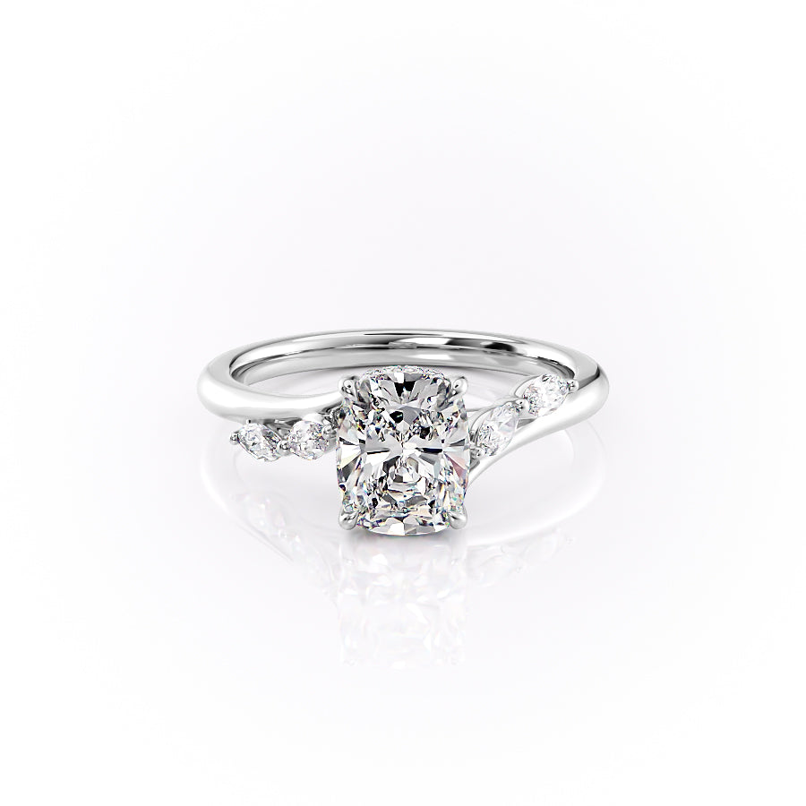 The Nova Set With A 3 Carat Elongated Cushion Lab Diamond