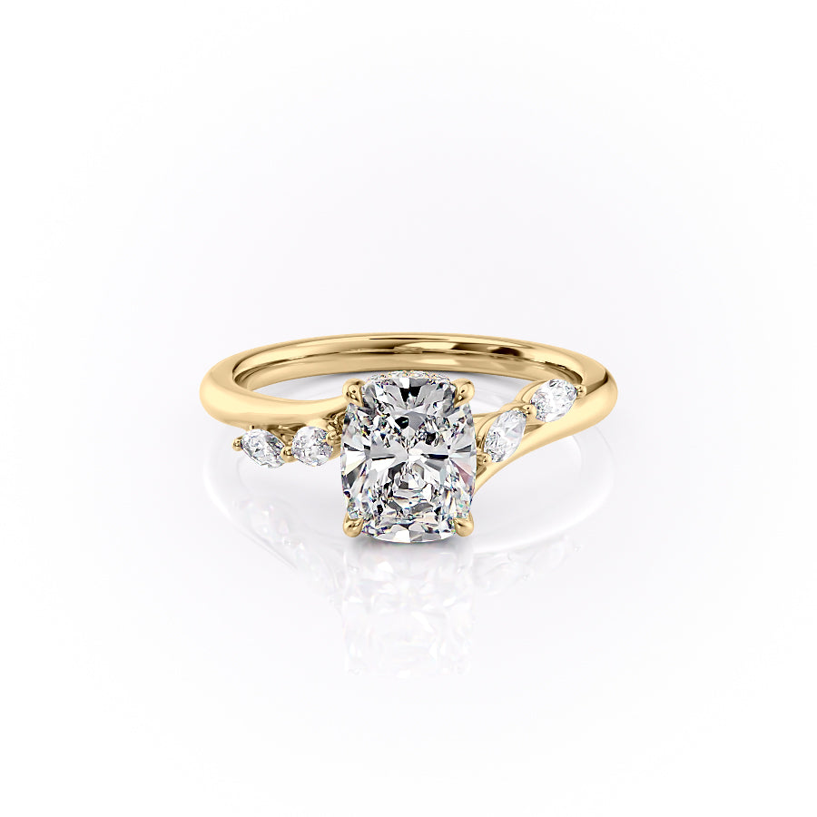 The Nova Set With A 1 Carat Elongated Cushion Lab Diamond