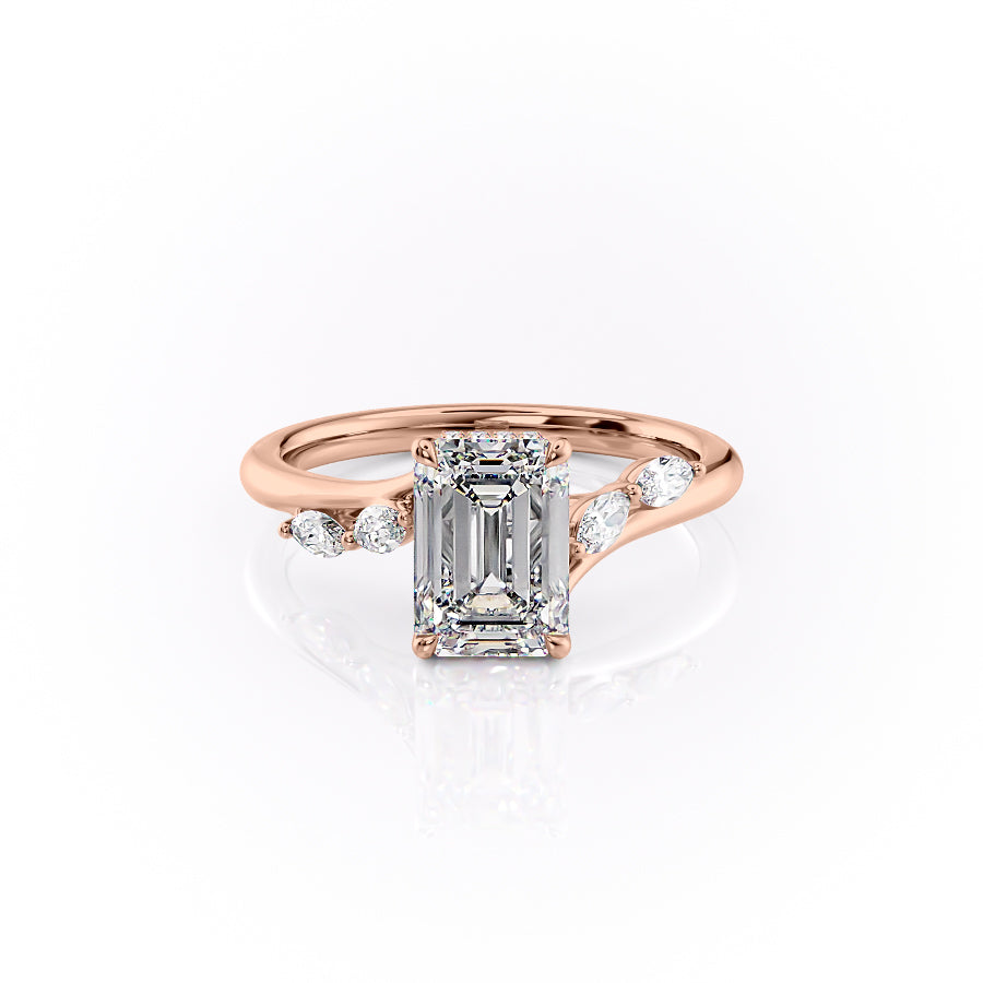The Nova Set With A 3.5 Carat Emerald Moissanite