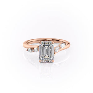 The Nova Set With A 1.5 Carat Emerald Moissanite