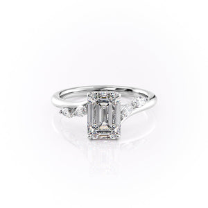 The Nova Set With A 2 Carat Emerald Moissanite