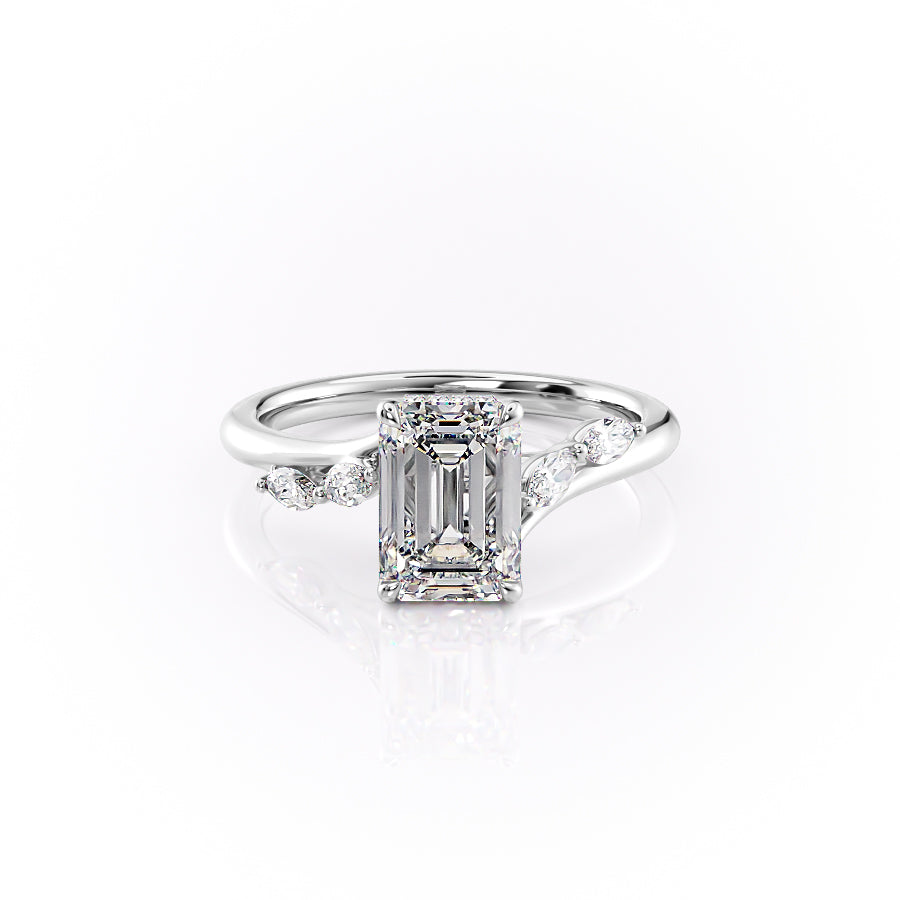 The Nova Set With A 1.5 Carat Emerald Moissanite
