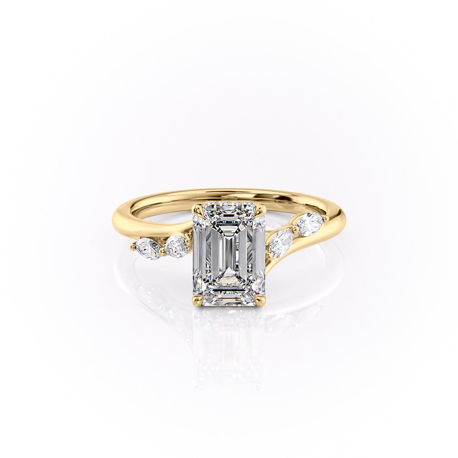The Nova Set With A 3 Carat Emerald Moissanite