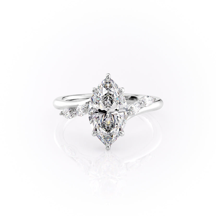 The Nova Set With A 2.5 Carat Marquise Lab Diamond