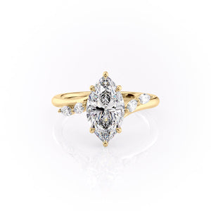 The Nova Set With A 2.5 Carat Marquise Lab Diamond