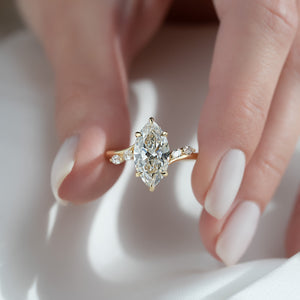 The Nova Set With A 2 Carat Marquise Lab Diamond