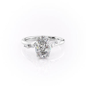 The Nova Set With A 2.5 Carat Oval Moissanite