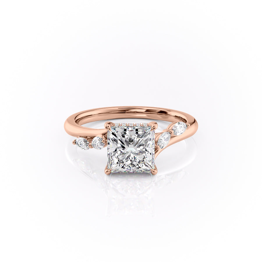 The Nova Set With A 1.5 Carat Princess Lab Diamond
