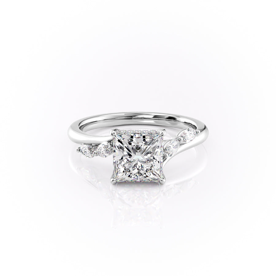 The Nova Set With A 3.5 Carat Princess Moissanite
