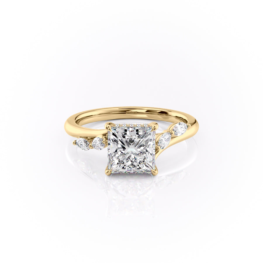 The Nova Set With A 2.5 Carat Princess Lab Diamond
