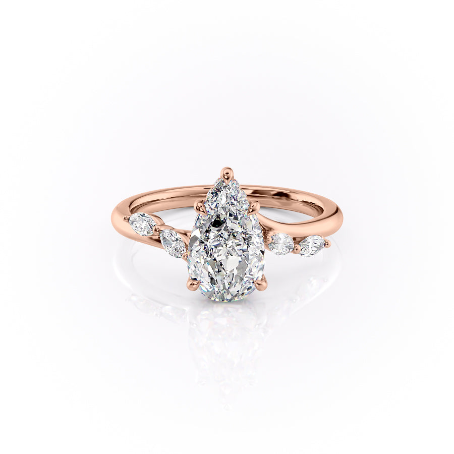 The Nova Set With A 4.5 Carat Pear Moissanite