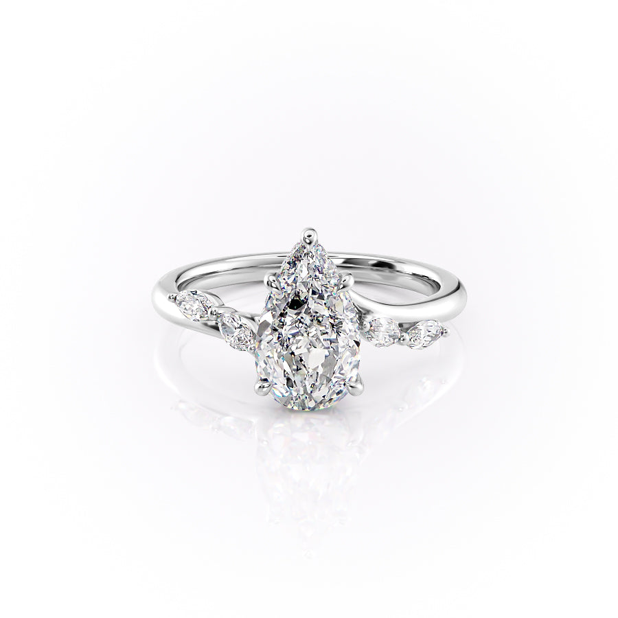 The Nova Set With A 4 Carat Pear Moissanite