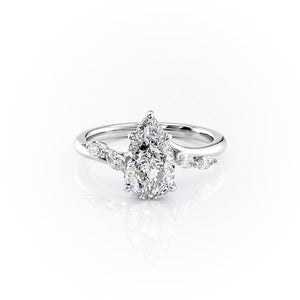 The Nova Set With A 4.5 Carat Pear Moissanite