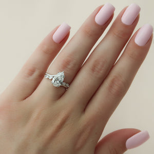 The Nova Set With A 2 Carat Pear Lab Diamond