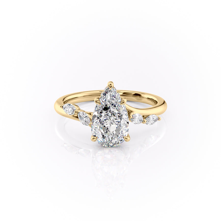 The Nova Set With A 4 Carat Pear Moissanite