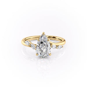 The Nova Set With A 2 Carat Pear Lab Diamond