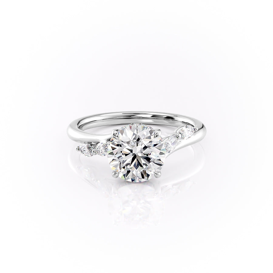 The Nova Set With A 5 Carat Round Moissanite