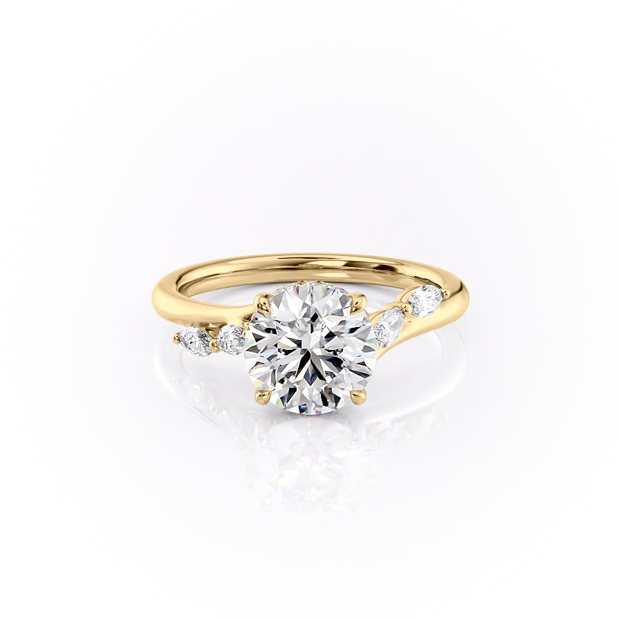 The Nova Set With A 5 Carat Round Moissanite