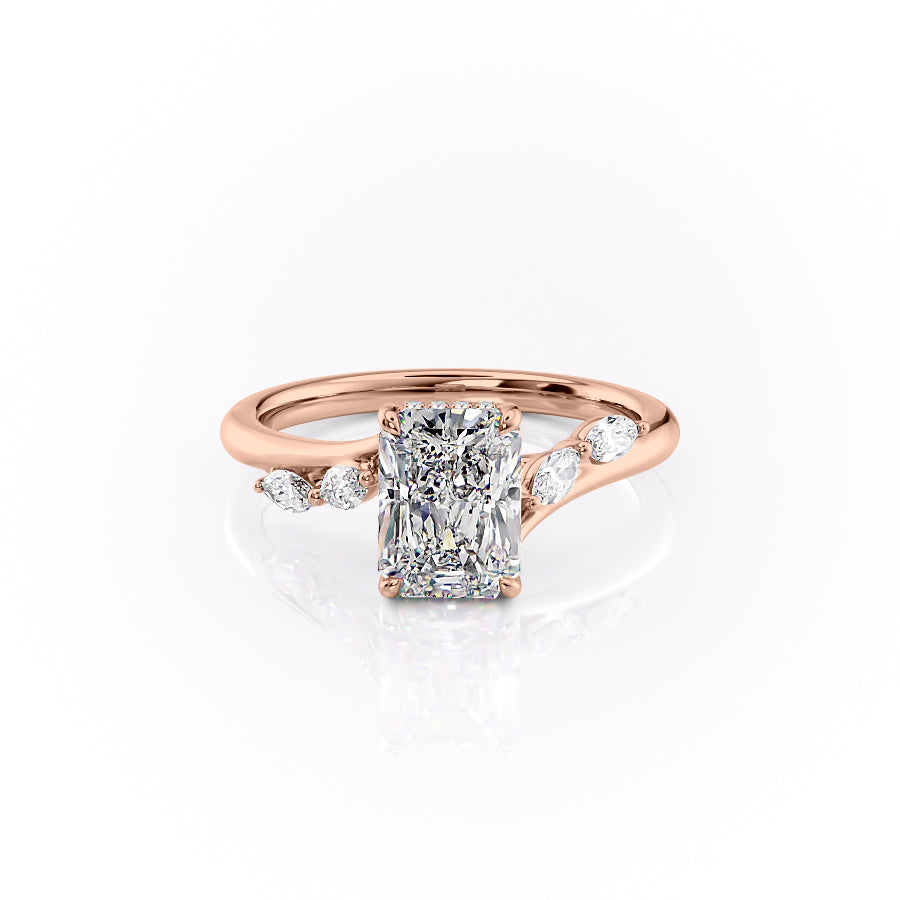 The Nova Set With A 4.5 Carat Radiant Moissanite