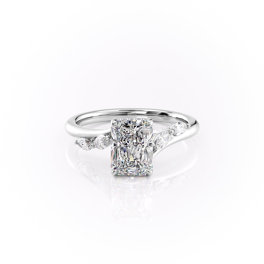 The Nova Set With A 3 Carat Radiant Moissanite