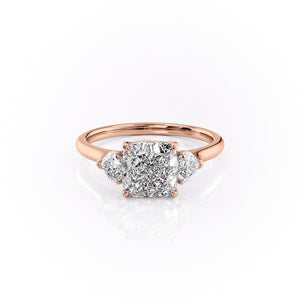 The Hearts Liv Set With A 3.5 Carat Cushion Moissanite
