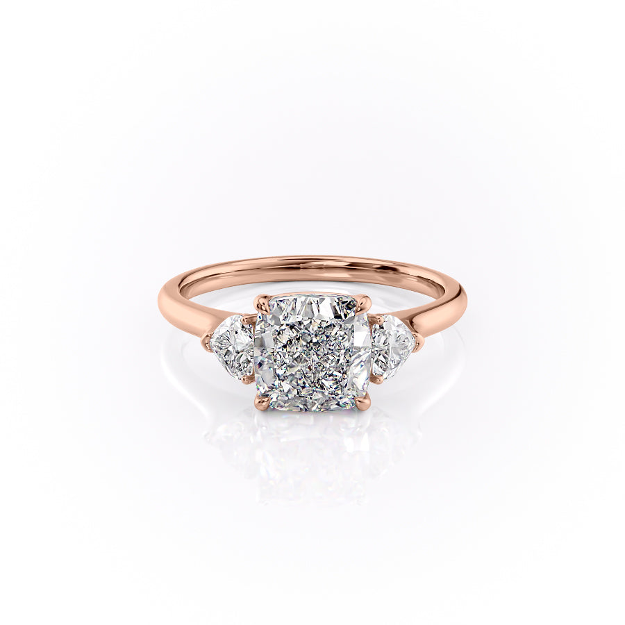 The Hearts Liv Set With A 3 Carat Cushion Lab Diamond