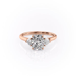 The Hearts Liv Set With A 3.5 Carat Elongated Cushion Moissanite
