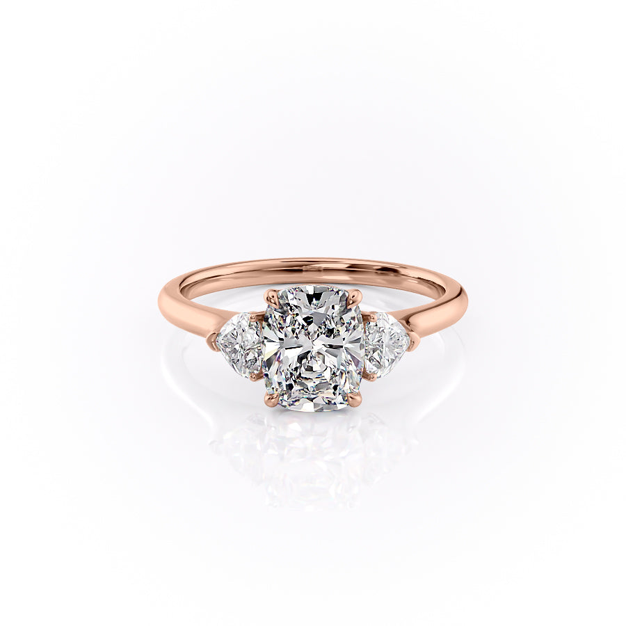 The Hearts Liv Set With A 3 Carat Elongated Cushion Lab Diamond