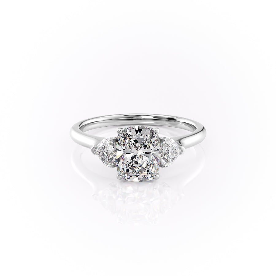 The Hearts Liv Set With A 3 Carat Elongated Cushion Lab Diamond