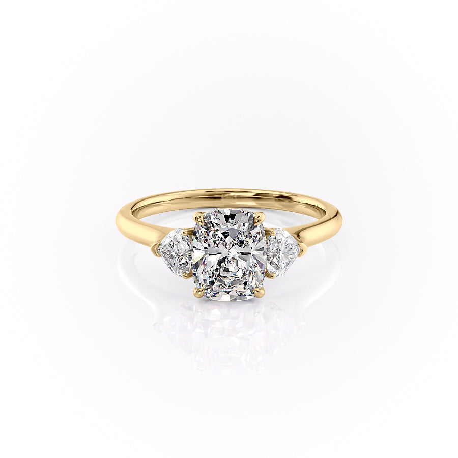 The Hearts Liv Set With A 1.5 Carat Elongated Cushion Moissanite
