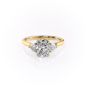 The Hearts Liv Set With A 1.5 Carat Elongated Cushion Moissanite