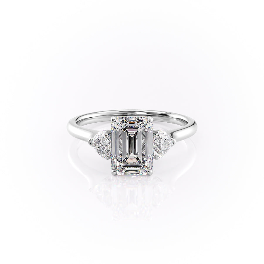 The Hearts Liv Set With A 4.5 Carat Emerald Moissanite