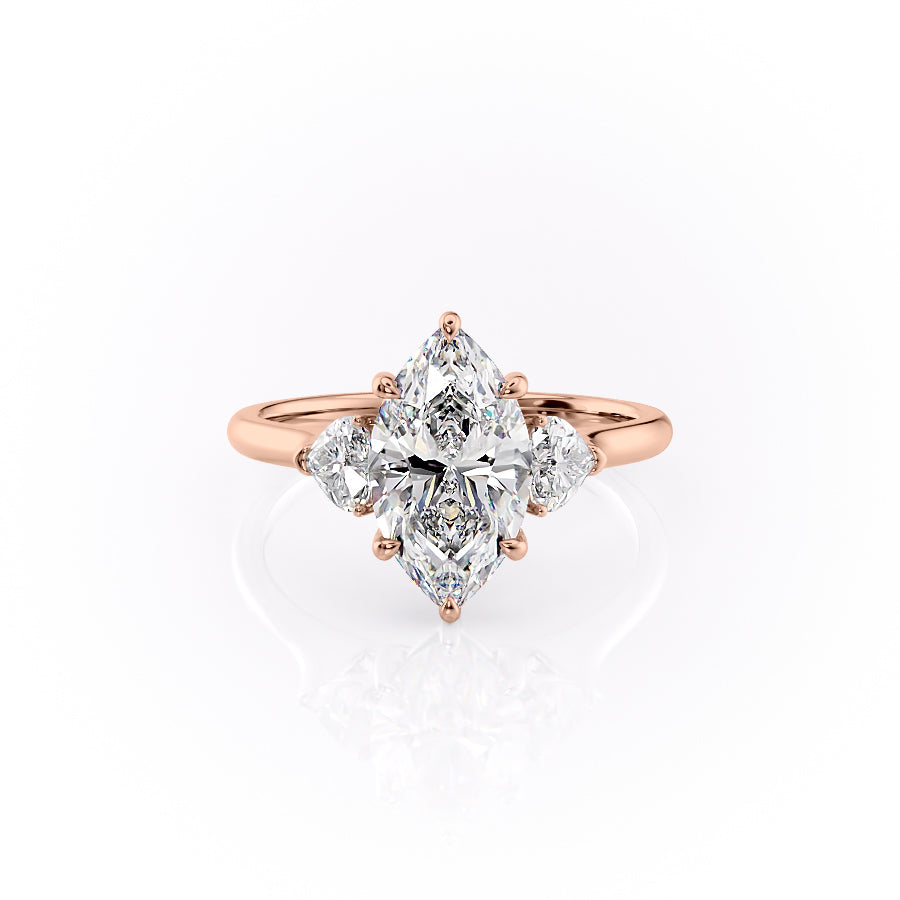 The Hearts Liv Set With A 3.5 Carat Marquise Moissanite
