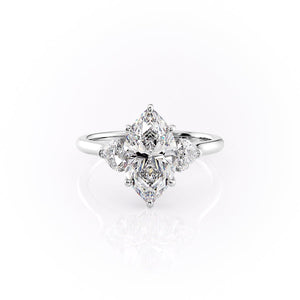 The Hearts Liv Set With A 3.5 Carat Marquise Moissanite