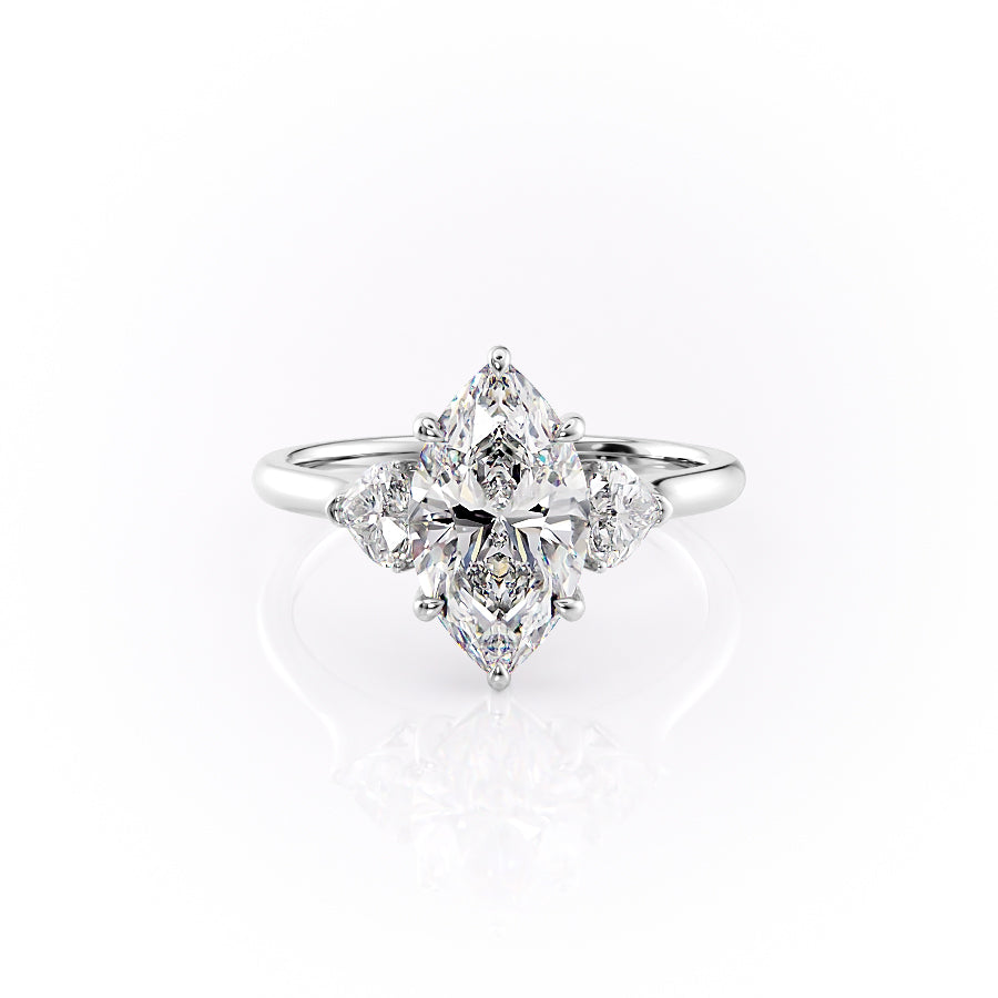 The Hearts Liv Set With A 3.5 Carat Marquise Moissanite