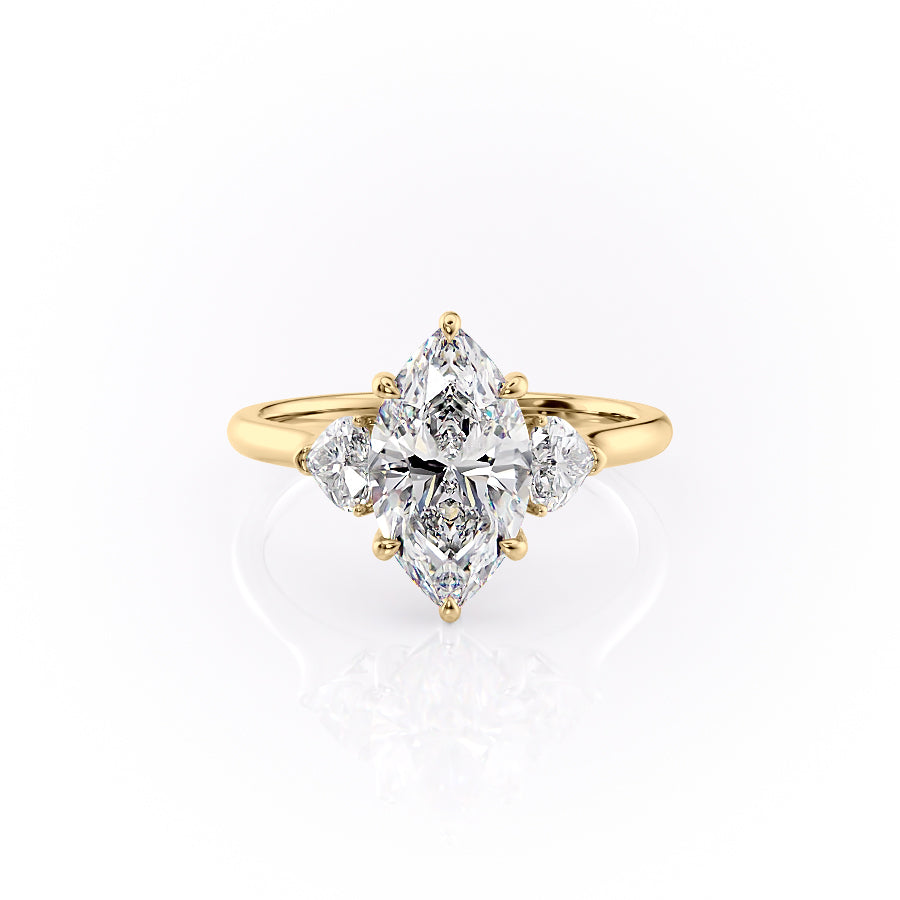 The Hearts Liv Set With A 1.5 Carat Marquise Lab Diamond