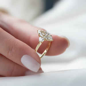 The Hearts Liv Set With A 1 Carat Marquise Lab Diamond