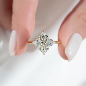 The Hearts Liv Set With A 1 Carat Marquise Lab Diamond