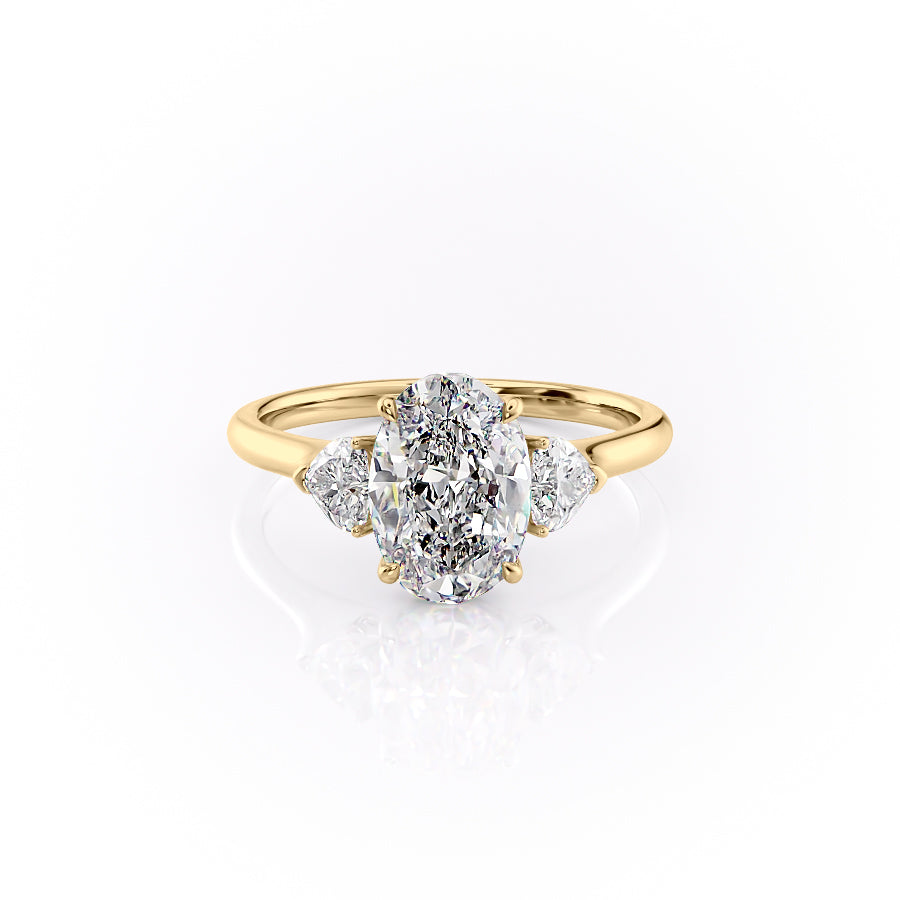 The Hearts Liv Set With A 4.5 Carat Oval Moissanite