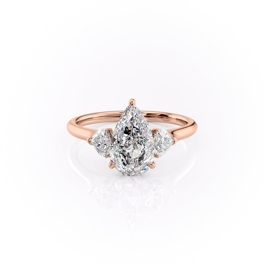 The Hearts Liv Set With A 1.5 Carat Pear Lab Diamond